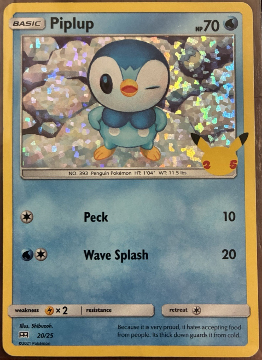 Piplup McDonald's Pokemon 25th Anniversary Promos 20/25 Holofoil LP/LP+