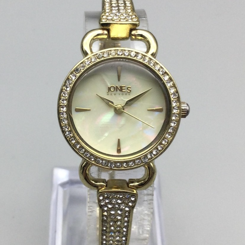 Jones New York Watch Womens 26mm Gold Tone Crystal MOP New 