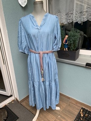 N3 - Kleid - Jeanskleid - Hellblau mit Gürtel - Gr. 40 - Sommer - Von S. Oliver