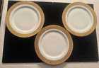 3 Royal Limoges Dinner Plates Bloomingdale Bros In Sevres Gold Encrusted 9 1/4” — photo 2