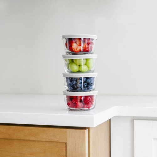 8-Piece Glass Food Storage Containers Set (4 Containers + 4 BPA-Free Lids) | ... - Picture 4 of 6
