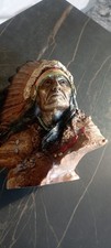 Indianer Figur Häuptling aus Kunstharz Kunststein Statue Büste Native American