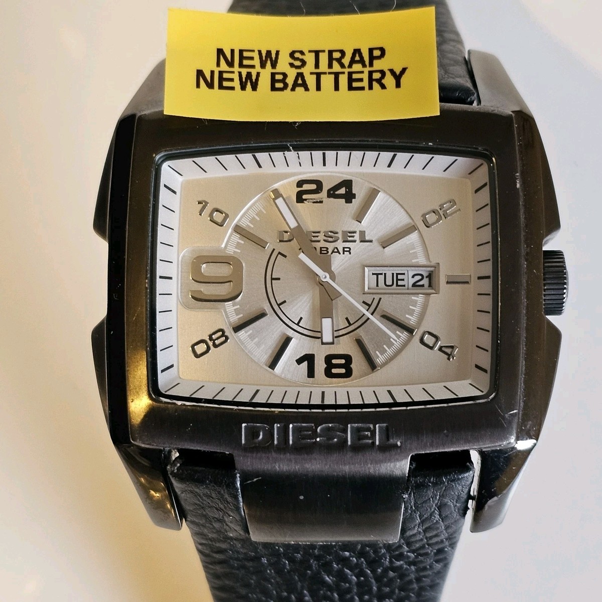 Diesel Analog Silver Dial Brown Leather Men's Watch DZ1216 for