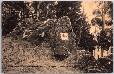 VINTAGE POSTCARD FOUNDERS ROCK LOCATED AT UNIVERSITY OF CALIFORNIA AT BERKELEY