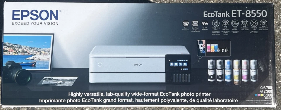 BRAND NEW Epson EcoTank Photo ET-8550 Wireless Wide Format Color AIO Printer - Image 2 of 4