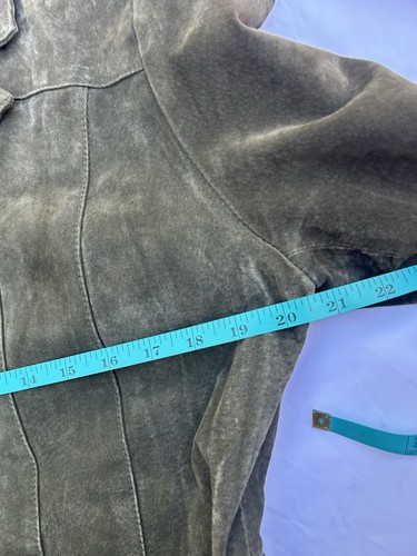 Chaqueta con cinturón Wilsons Máxima de cuero XL verde oliva gamuza Y2K - Imagen 6 de 11