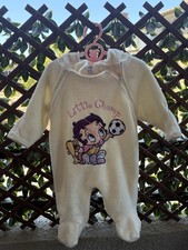 Vintage baby Boop Betty Boop Ivory Terry Coverall One-Piece 3-6M Long Sleeve