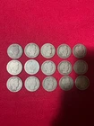 US Barber Half Dollars -  15 Coins   - Fine Silver - Nice Detail - Eagle Reverse