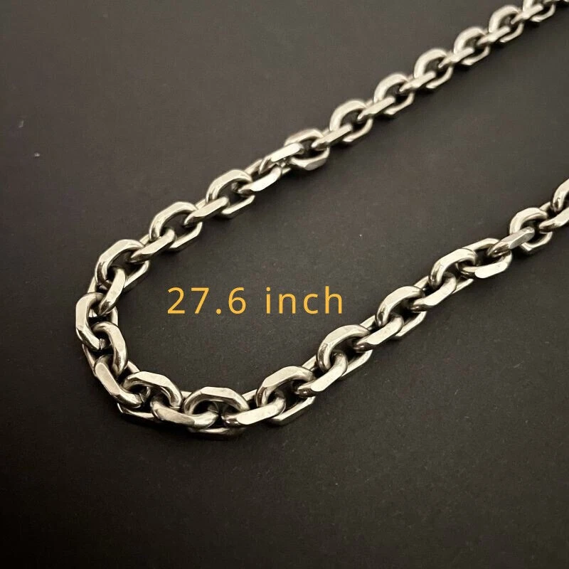 Colar masculino de titânio puro torcido 7 mm leve antialergia 27,6" - Imagem 3 de 4