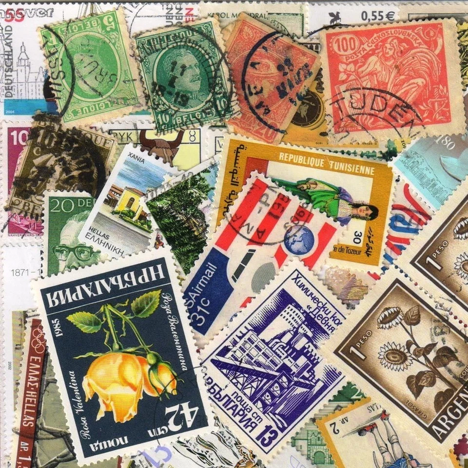 1000 ALL DIFFERENT OLD WORLD Stamps Collection Off Paper Worldwide Lot Pack Set - image 4 of 4