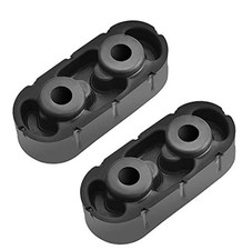 Exhaust Rubber Hanger Insulator 2PCS-Mild-steel Rubber Hanger 2 Holes Black