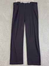 Eileen Fisher Dress Pants Womens Large Black Straight Leg Stretch High Rise Knit