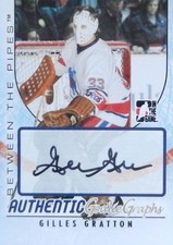 07-08 itg btp pipes goaliegraph gilles gratton toronto toros autograph auto