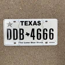 2012 Texas  License Plate  Auto Tag Vintage 666 Repeat Devil Evil DDB 4666