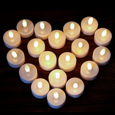 Valentines Decor Battery Operated Flameless Tea Lights With Timer 6 Pack White