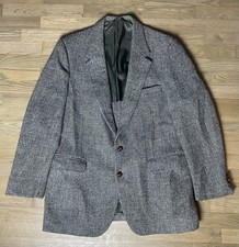 Vtg Harris Tweed Sz 46R Houndstooth 100 Scottish Wool Sport Coat Blazer Men USA