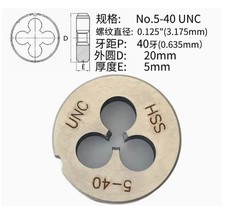 1pcs HSS Right Hand Die 5 -40UNC Dies Threading 5-40UNC