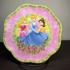 Disney Princess Zak Designs: Melamine Kids Plate Cinderella Belle Aurora