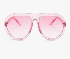 Pink Crystal Summer Aviator Style Sunglasses for Women One Size