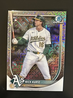 2025 Bowman Chrome NICK KURTZ RC Mega Box MOJO Refractor #93 Athletics