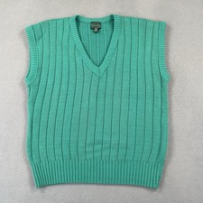 Vintage IZOD Sweater Vest Mens XL Teal Blue Classic Golf Preppy Knit Cotton USA
