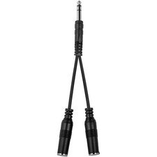 Livewire Essential Headphone Splitter 14" TRS to 14" TRS Female Black 6 in