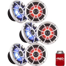 Wet Sounds Three Pairs RECON6-S-RGB LED 6.5" Speakers With Silver XS Grilles