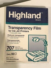 Brand new Highland Transparency Film 50 Sheets 707 for InkJet Printers