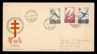 DR WHO 1952 FINLAND FDC TB CACHET BIRD SEMI POST COMBO w29480