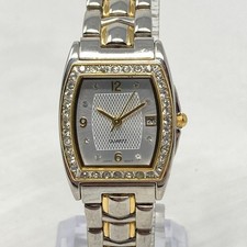 Classic Watch Women 24mm Silver Gold Two Tone Date Crystals New Battery 6.5"