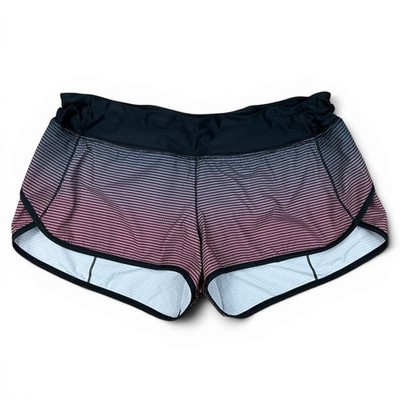 Lululemon Women's Ombre Gradient Athletic Speed Shorts Red Black Size 12