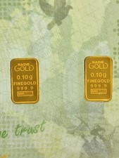 Lingot D'or Pur 24 Carats. 0,20 Grammes  999,9 Nadir