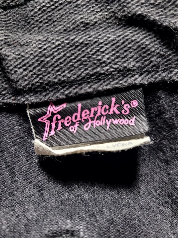 Jeans ajustados con cordones negros Frederick's Of Hollywood vintage años 80 90 góticos antiguos Foto 3 de 4