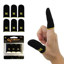 6 Pack Mobile Gaming Finger Sleeves Carbon Fiber Touch Screen Control