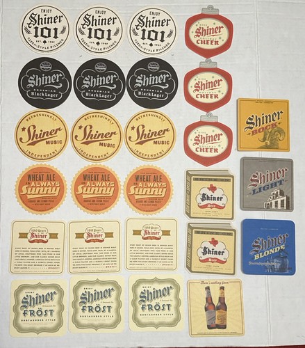 Shiner Texas Beer Coasters Collection Lot of 27 Various Styles Unused
