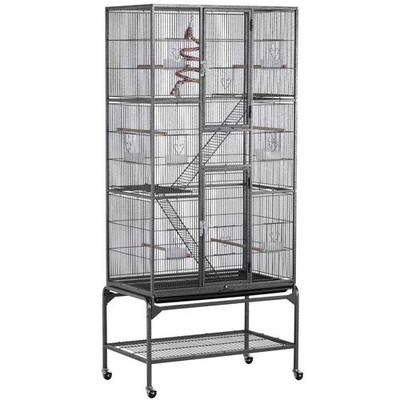 3 Level Ferret Chinchilla Sugar Glider Squirrel Small Animal Cage, Black