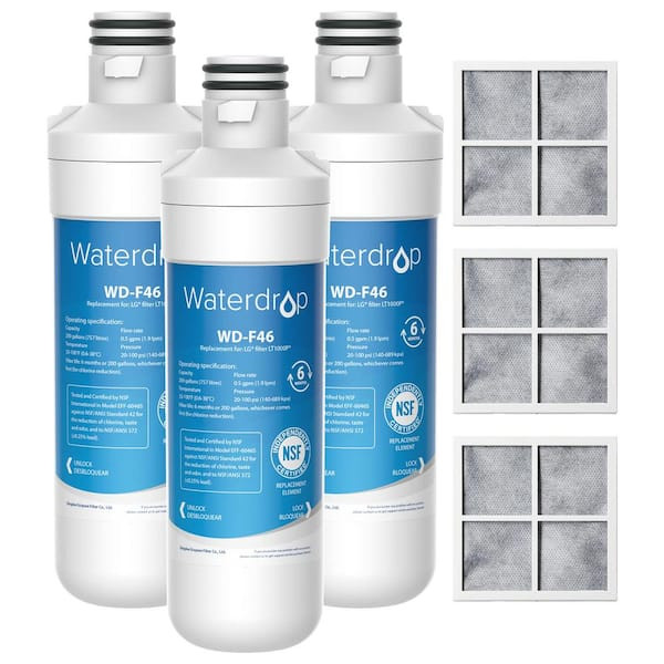 LG Kenmore LT1000P ADQ747935 Refrigerator Water and Air Replacement Filter for Clean, Fresh Water and Air