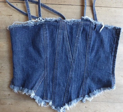 W< W.&L.T. fringed denim top Walter van Beirendonck vintage - Bild 1 von 3