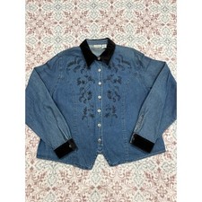 Classic Elements Denim Shirt Womens Large Blu...