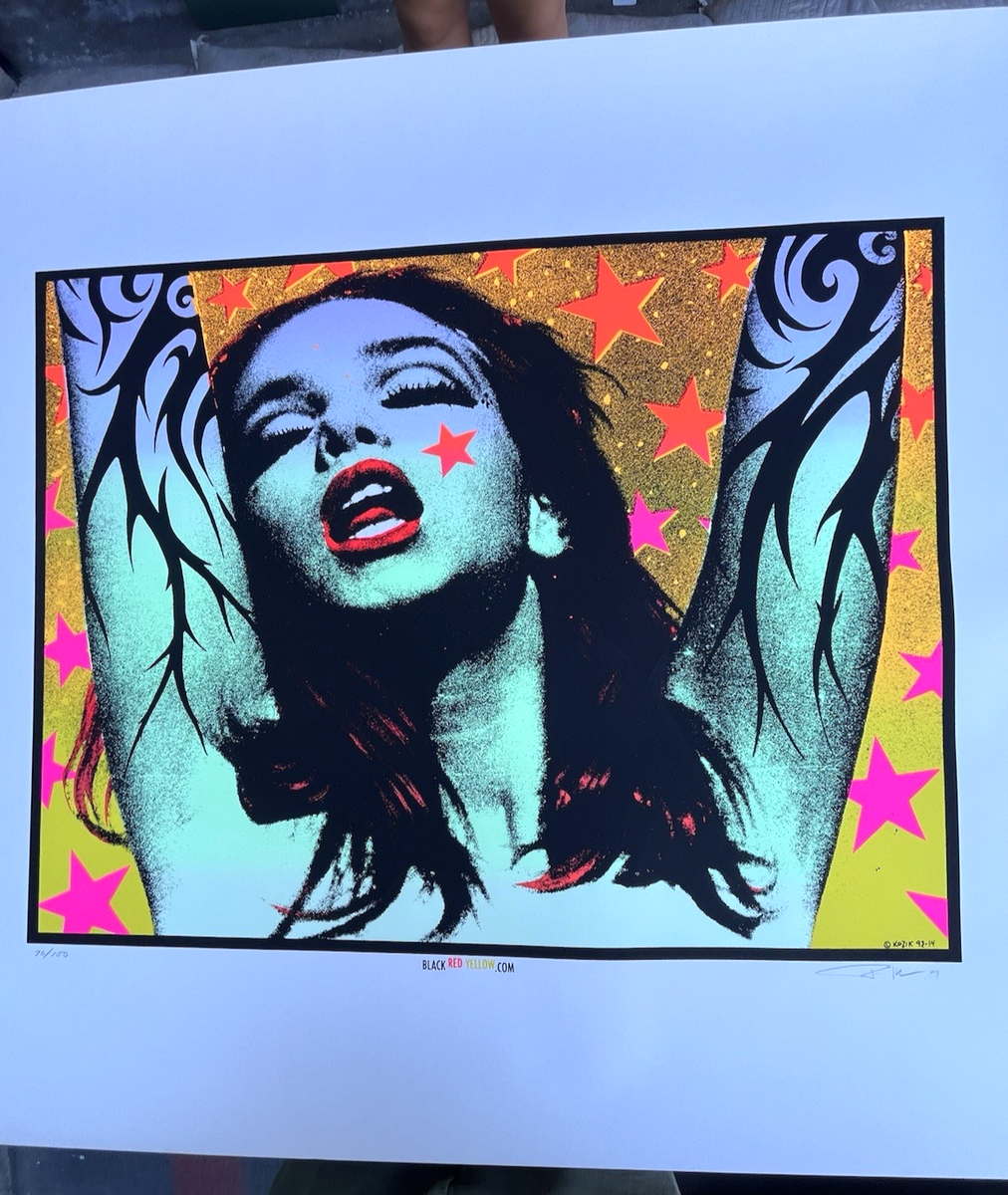 Frank Kozik 92-14 Green Lady 2004 Signed Poster Pearl Jam Sound