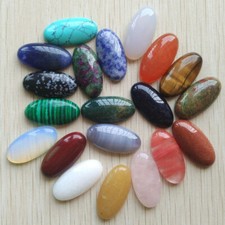 Assorted natural stone mixed Oval CAB CABOCHON 15x30mm beads 50pcs/lot Wholesale