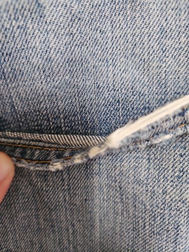 Vtg Levis 505 Single Stitch Jeans 32x29 Talon 42 USA Farm Repair Distressed #8 - Picture 14 of 18