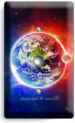 PLANET EARTH LUNA ROJO AZUL ESPACIO UNIVERSO INTERRUPTOR DE PARED PLACAS DECORACIÓN - Imagen 17 de 34