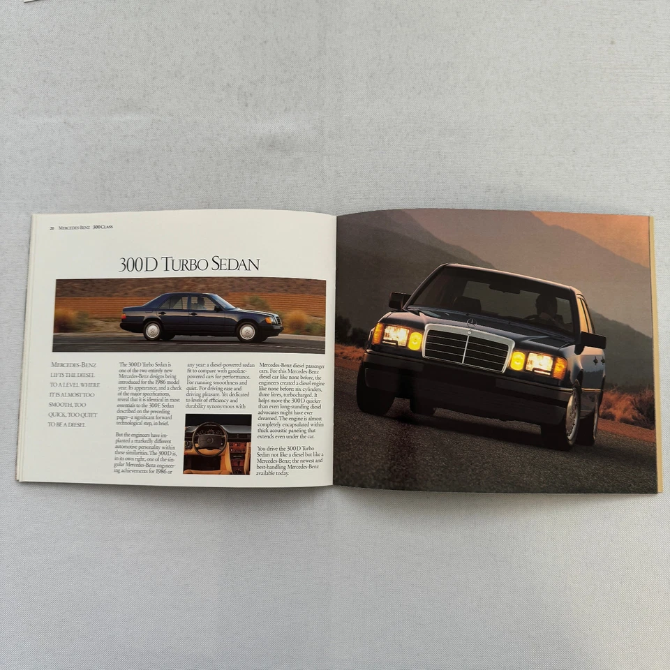 1986 Mercedes Benz Car Sales Brochure Catalog 560SL 560SEC 190D 190E 300D 300E + - Image 3 of 4