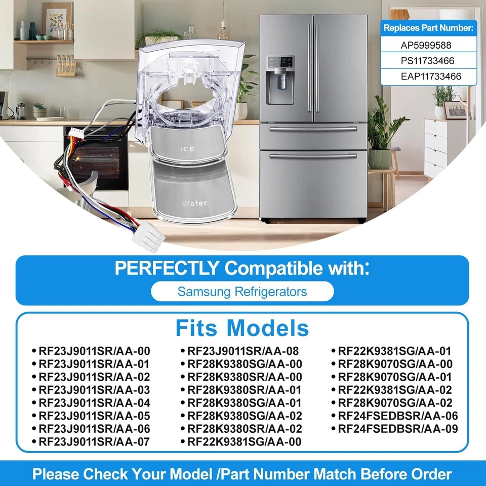 Conjunto de palanca dispensadora Samsung RF4287HABP/XAA RF4287HARS/XAA RF4287HARS/XAA Foto 3 de 4