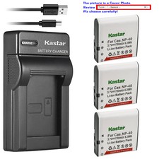 Kastar Battery Slim Charger for Casio NP-40  Casio Exilim Zoom EX-Z1000 Camera