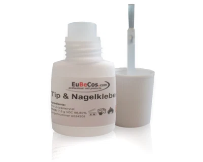 Tip Kleber 10 St 7,5 g Stehflasche mit Pinsel Glue Nagelkleber EuBeCos