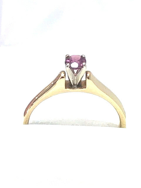 SOLID GOLD GORGEOUS PINK STONE SOLITAIRE RING SOL… - image 4