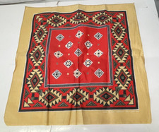 Vintage Aztec Southwestern Cotton/Polyester Blend Bandana, RN 14193 Made USA
