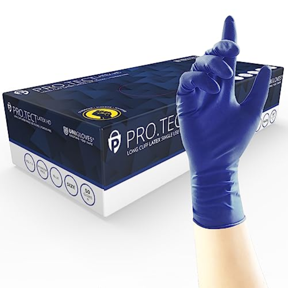 UNIGLOVES PRO.TeCT HD Guanti monouso in lattice - Guanti monouso, multiuso, senz